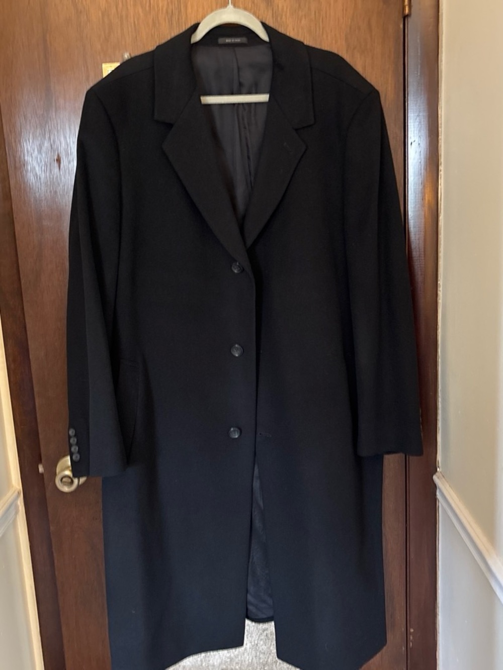 John Varvatos Black Single-Breasted Long Coat